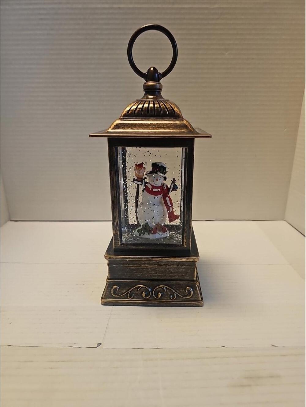 RAZ Imports 11" Snowman Lighted Water Lantern w/ Music~Jingle Bells +